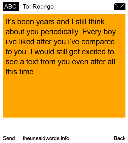 unsent message to Rodrigo