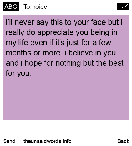 unsent message to roice