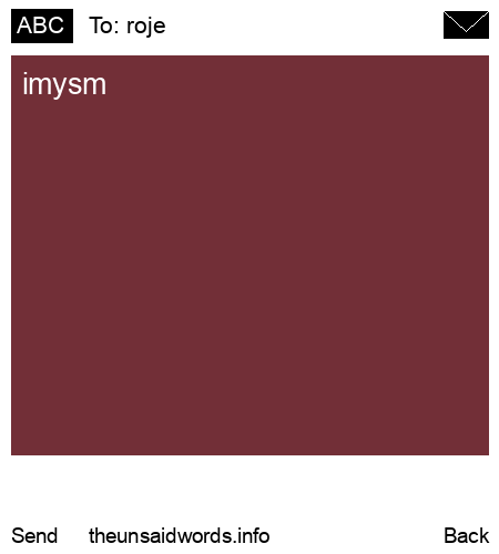 unsent message to roje