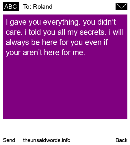 unsent message to Roland