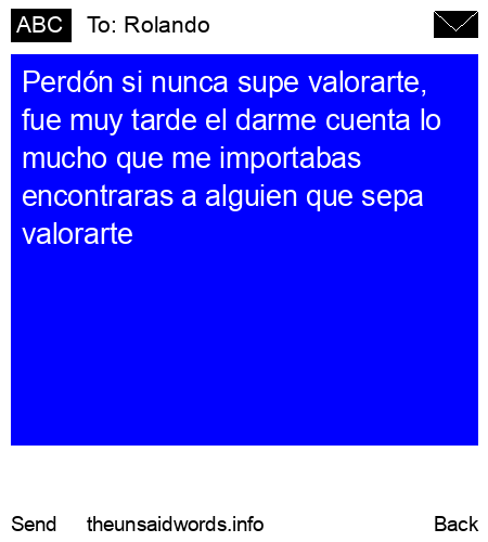 unsent message to Rolando