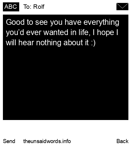 unsent message to Rolf