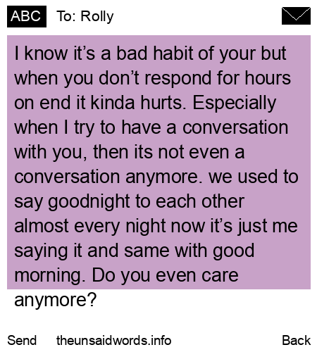 unsent message to Rolly