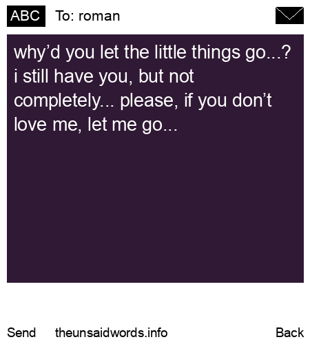 unsent message to roman