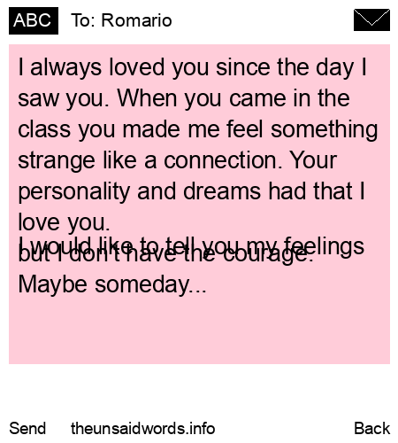 unsent message to Romario