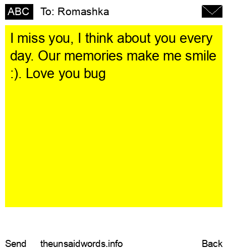 unsent message to Romashka