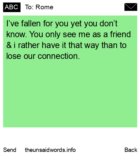 unsent message to Rome