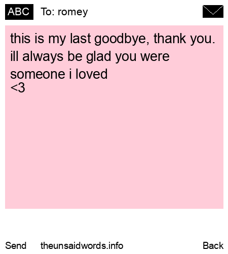 unsent message to romey