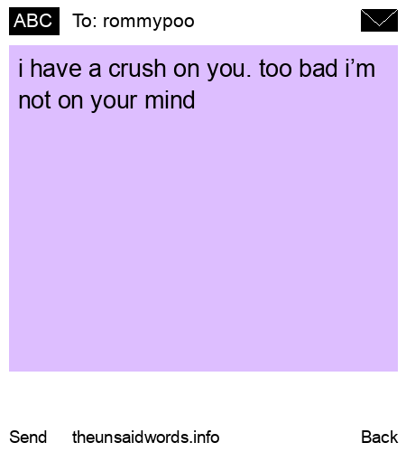 unsent message to rommypoo