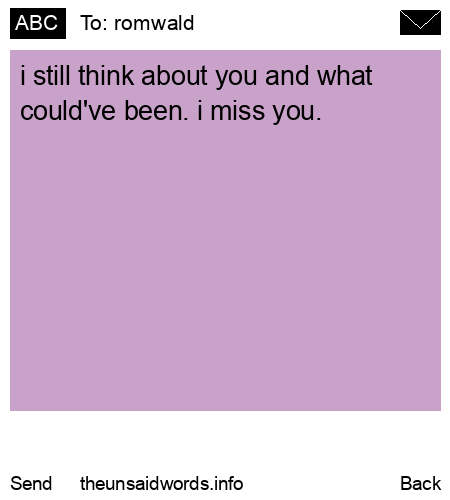 unsent message to romwald