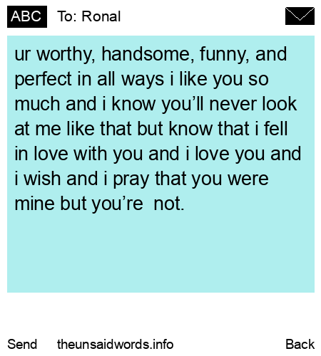 unsent message to Ronal