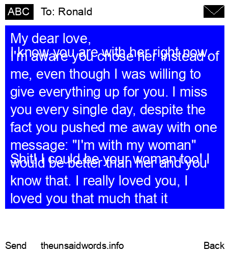 unsent message to Ronald