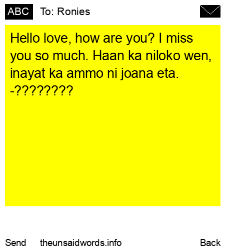 unsent message to Ronies
