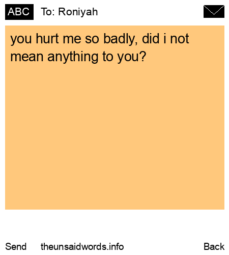unsent message to Roniyah