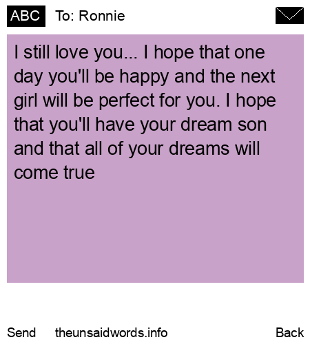unsent message to Ronnie