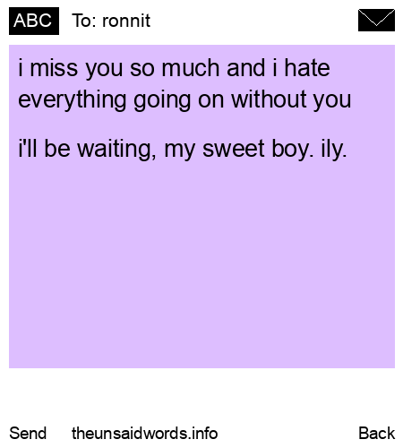 unsent message to ronnit