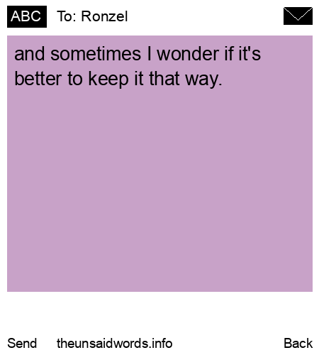 unsent message to Ronzel