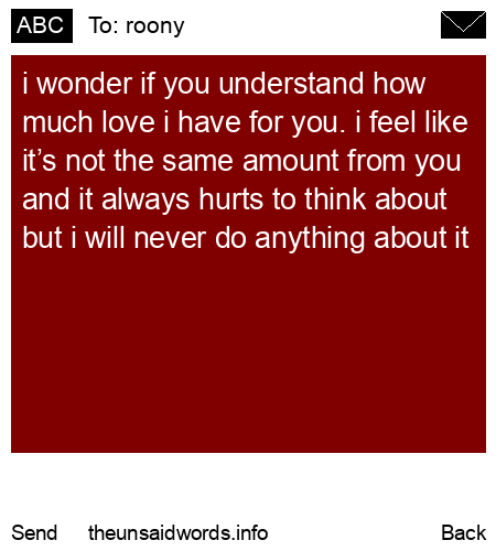 unsent message to roony