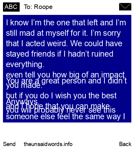 unsent message to Roope