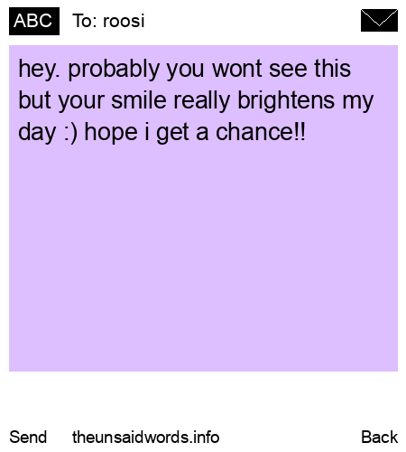 unsent message to roosi