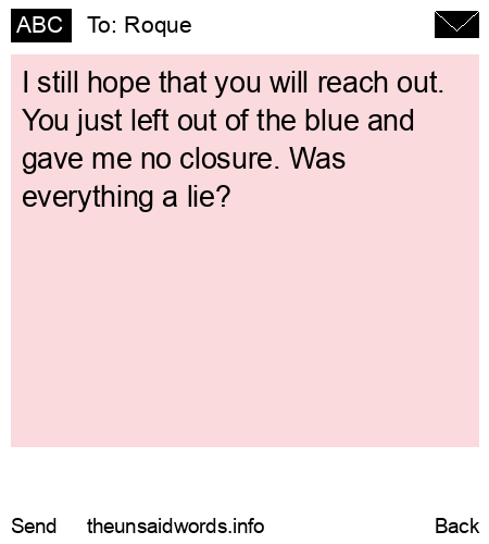 unsent message to Roque