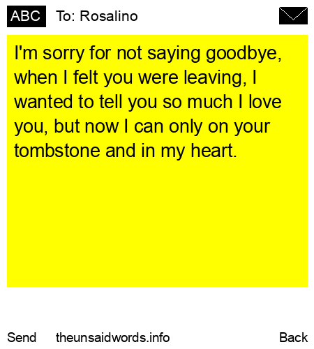unsent message to Rosalino