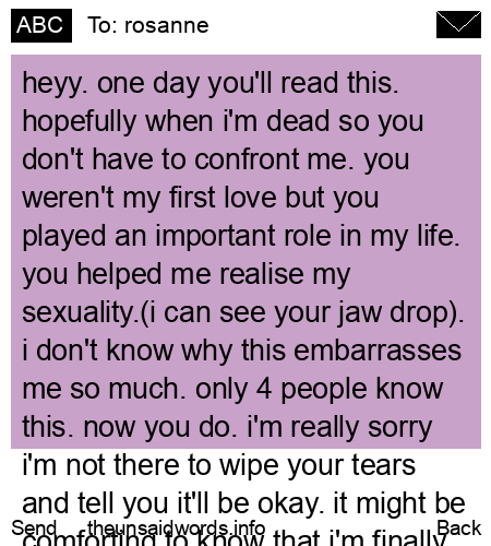 unsent message to rosanne
