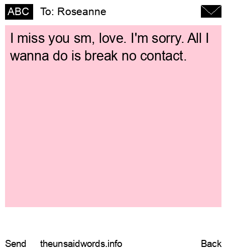 unsent message to Roseanne