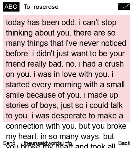 unsent message to roserose