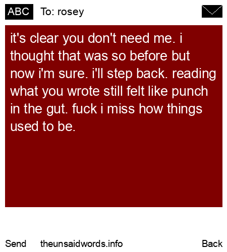 unsent message to rosey