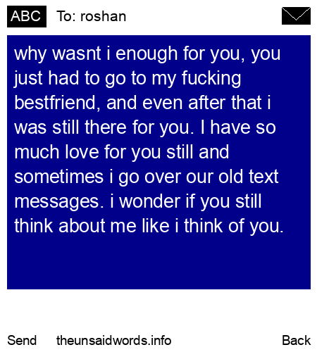 unsent message to roshan