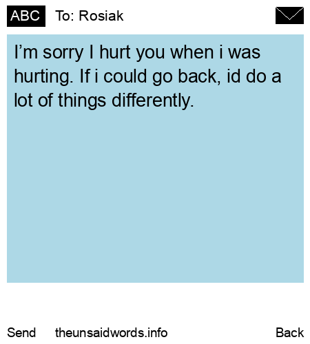 unsent message to Rosiak
