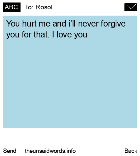 unsent message to Rosol
