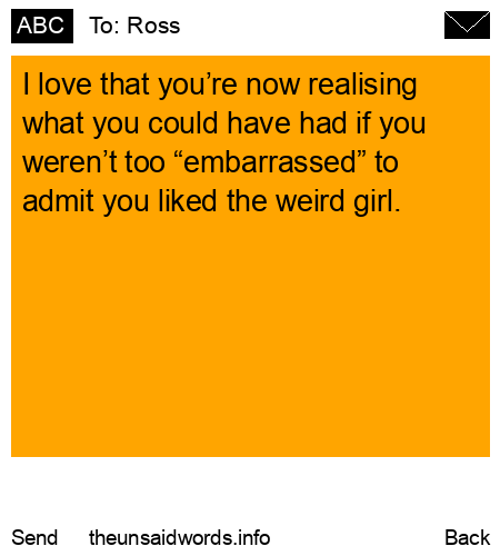unsent message to Ross