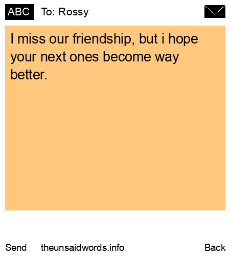 unsent message to Rossy