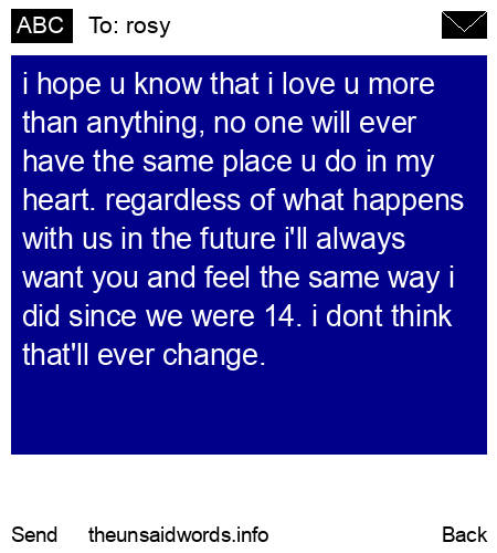 unsent message to rosy
