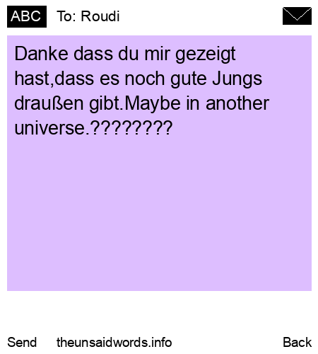 unsent message to Roudi