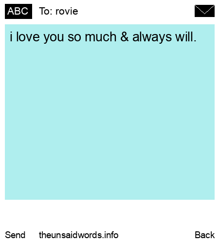 unsent message to rovie