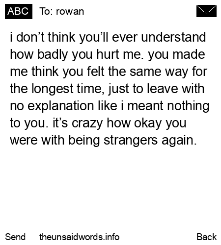 unsent message to rowan