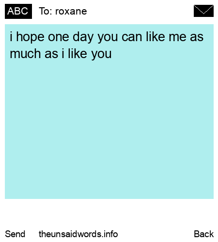 unsent message to roxane