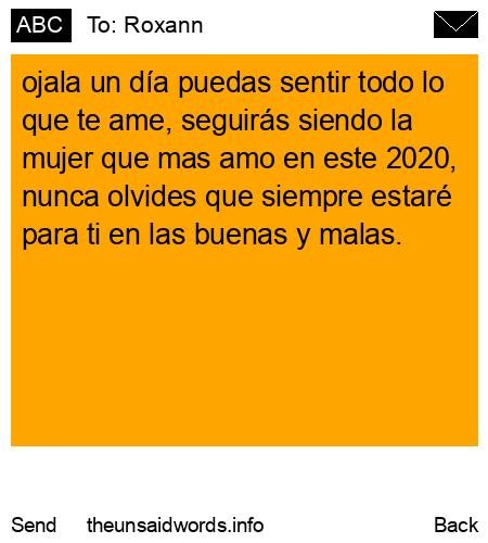 unsent message to Roxann