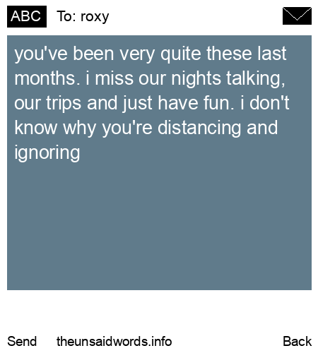 unsent message to roxy