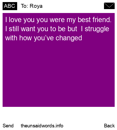 unsent message to Roya