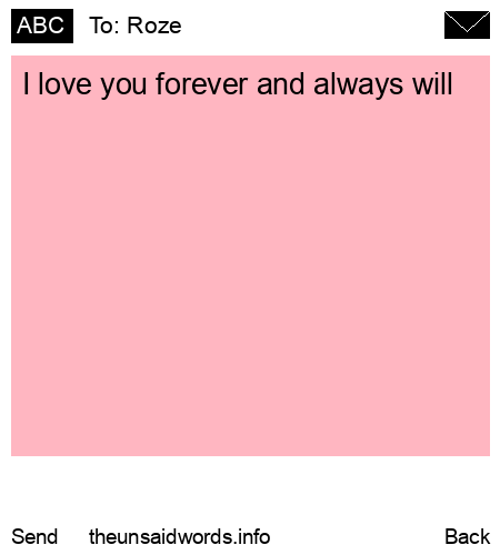 unsent message to Roze
