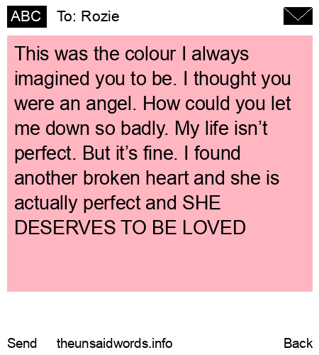 unsent message to Rozie