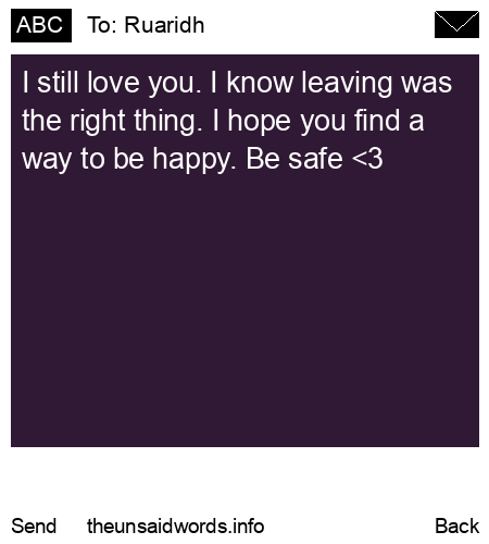 unsent message to Ruaridh