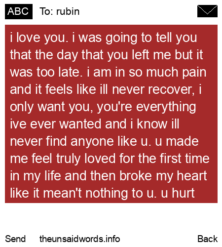 unsent message to rubin