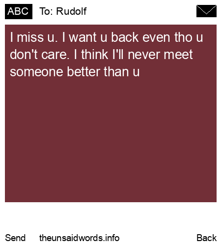 unsent message to Rudolf