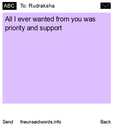 unsent message to Rudraksha 