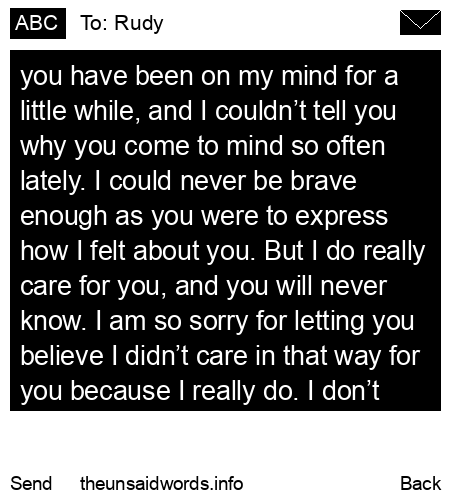 unsent message to Rudy